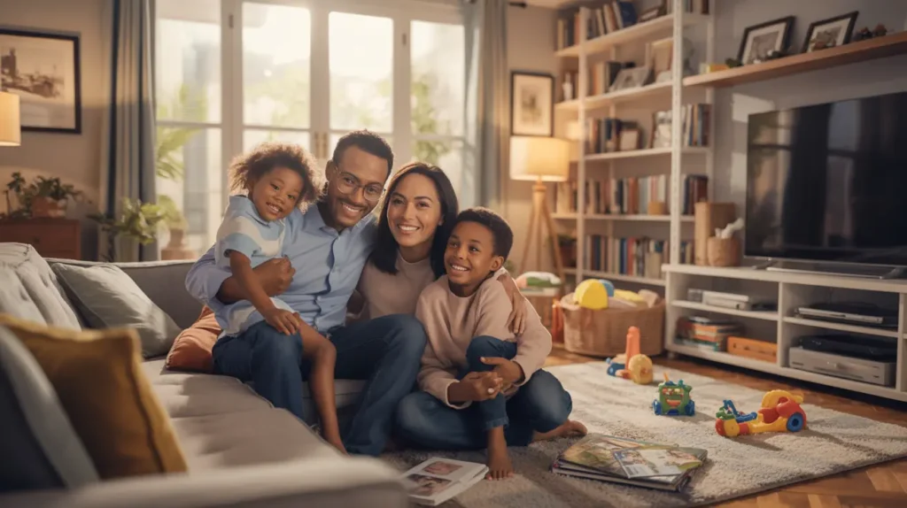 family-inside-home-with-belongings-personal-property-coverage